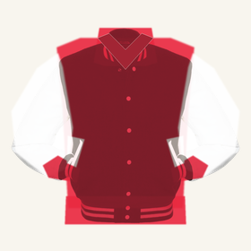 Fold-down collar varsity jacket
